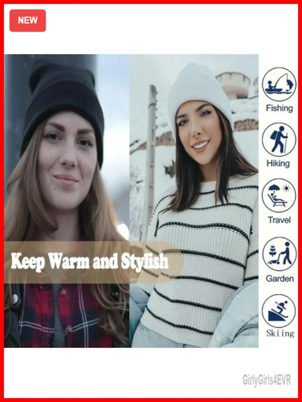 Beanie Ski Watch Cap Cuffed Knit Hat Fisherman Winter Soft Acrylic Unisex